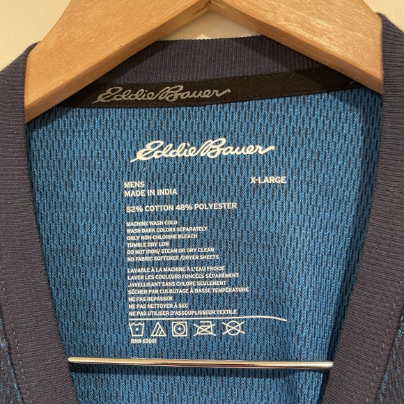 Eddie Bauer Navy Blue Thermal Baselayer Top Waffle Knit Gorpcore XL Streetwear - Picture 6 of 6